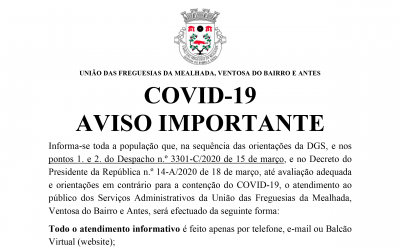 COVID-19 – AVISO IMPORTANTE